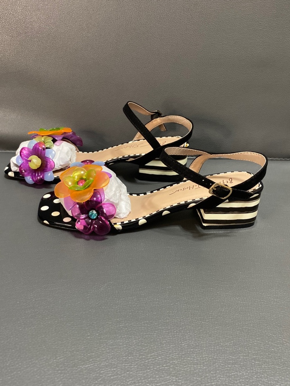 NWOT Betsey Johnson Dottee Flower- Embellished Sandal - Picture 2 of 5
